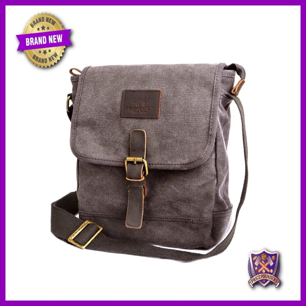 Canvas Messenger Bag Crossbody Anti Theft Casual Travel Work Tools Bag Small